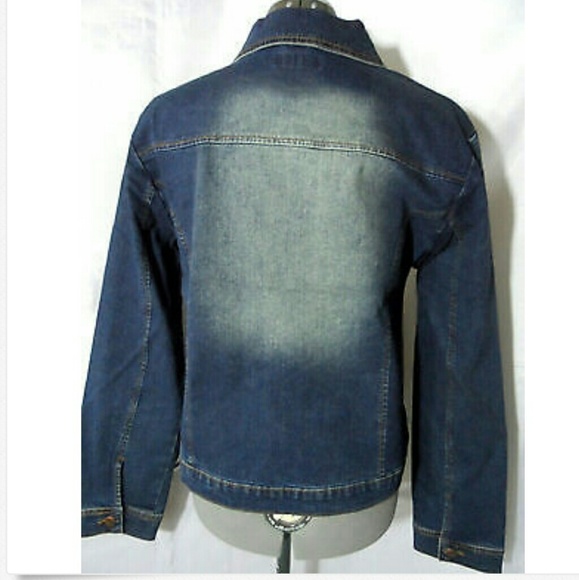 Nwt CLASH JEANS Jacket M Stone washed Dark denim - Picture 3 of 5